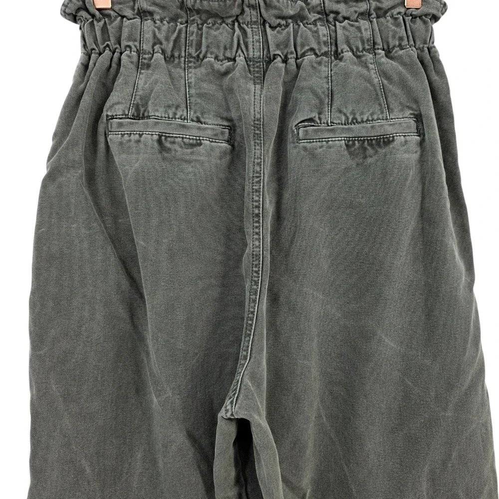 Free People Womens XS Margate Paper‎ Bag Pleated Pants in Green